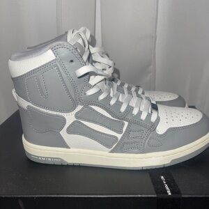AMIRI White and Gray High-Top Sneakers